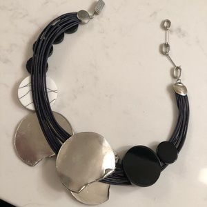 Anne Marie Chagnon Black Silver Necklace